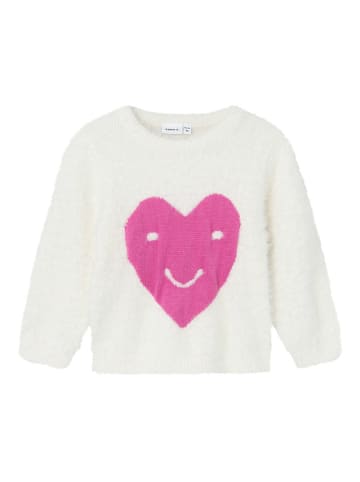 name it Pullover "Nelise" in Weiß/ Pink