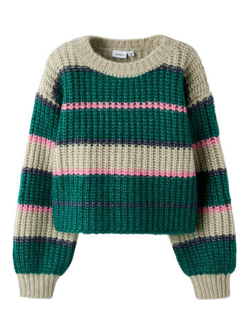 name it Sweter "Psubia" w kolorze zielono-beżowo-jasnoróżowym