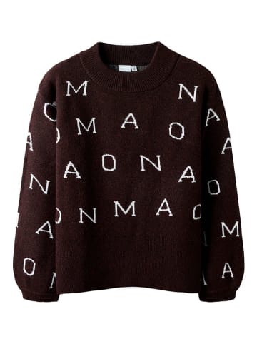 name it Pullover "Pneif" in Braun/ Weiß