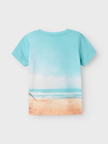 name it Shirt "Jako" lichtblauw/groen/beige