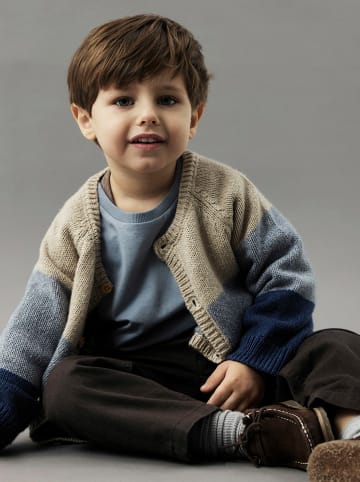 name it Vest "Oller" blauw/beige