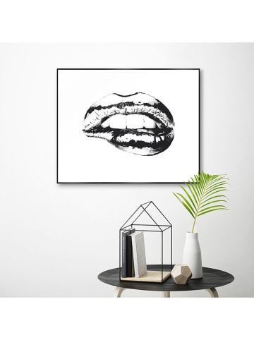 Orangewallz Gerahmter Kunstdruck "Hot Lips" - (B)50 x (H)40 cm