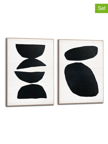 Orangewallz 2-delige set: ingelijste kunstdrukken "Half Rounds" - (B)50 x (H)70 cm