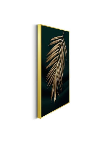 Orangewallz 3er-Set: Gerahmte Kunstdrucke "Golden Leafs"