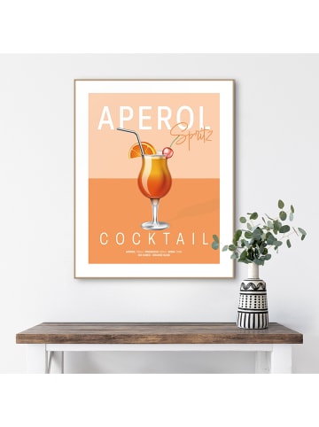 Orangewallz Gerahmter Kunstdruck "Aperol Cocktail"
