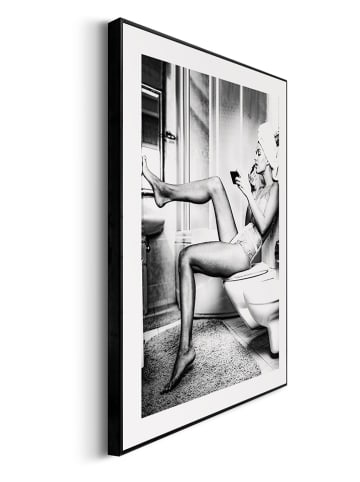 Orangewallz 4er-Set: Gerahmte Kunstdrucke "Getting Ready" in Schwarz