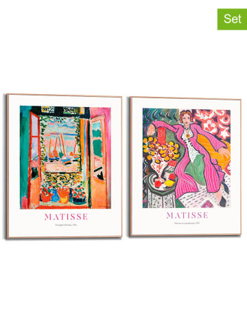 Orangewallz Druki artystyczne (2 szt.) "Colourful Matisse Set" w ramce - 40 x 50 cm