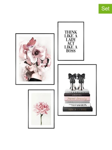 Orangewallz 4-delige set: ingelijste kunstdrukken