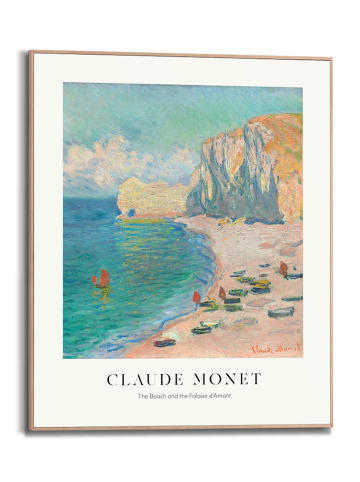Orangewallz Druk artystyczny "Monet - Etretat Beach" w ramce