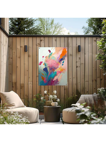 Orangewallz Outdoor kunstdruk "Colourful Painted Flowers I"