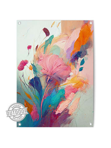Orangewallz Outdoor kunstdruk "Colourful Painted Flowers I"