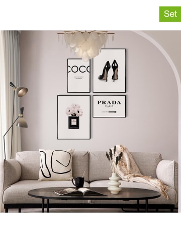 Orangewallz 4er-Set: Gerahmte Kunstdrucke "Luxury Beauty"