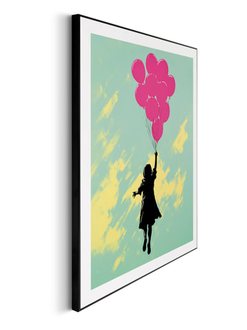 Orangewallz Druk artystyczny "Pink Balloons" w ramce