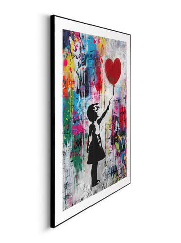 Orangewallz Druk artystyczny "Concrete Balloon Girl" w ramce