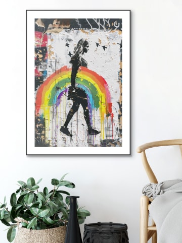 Orangewallz Gerahmter Kunstdruck "Love Rain Girl"