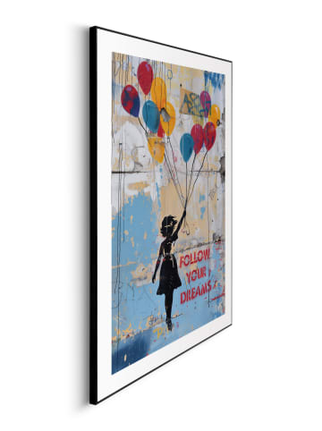 Orangewallz Ingelijste kunstdruk "Dream Balloons" - (B)50 x (H)70 cm
