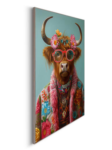 Orangewallz Ingelijste kunstdruk "Hippie Highlander" - (B)50 x (H)70 cm