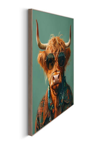 Orangewallz Druk artystyczny "Vintage Highlander" w ramce