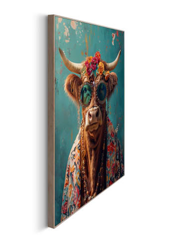 Orangewallz Druk artystyczny "Coloured Cow" w ramce