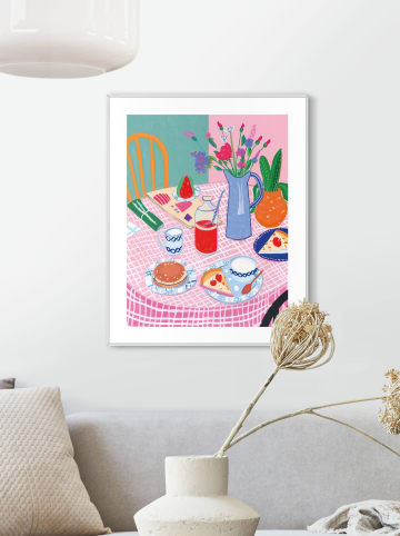 Orangewallz Druk artystyczny "Sweet Table" w ramce - 40 x 50 cm