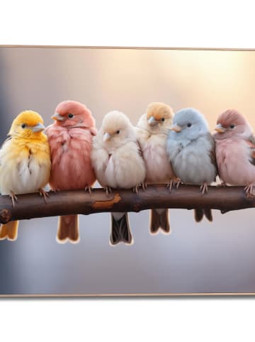 Orangewallz Gerahmter Kunstdruck "Birds in Pastel"