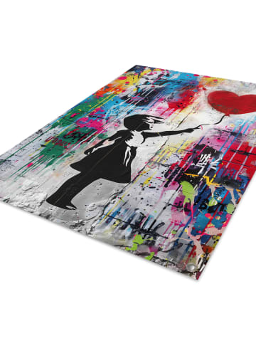 Orangewallz Kunstdruk voor buiten "Balloon Girl Colourful" - (B)50 x (H)70 cm