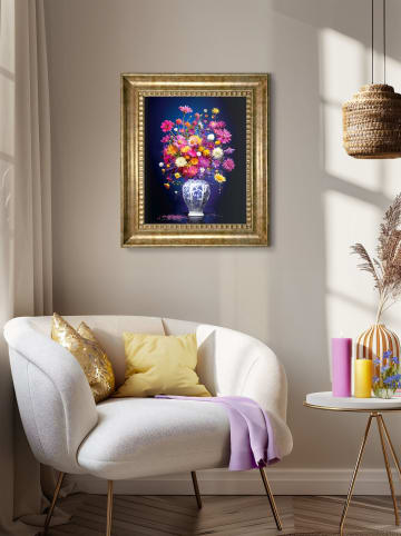 Orangewallz Ingelijste kunstdruk "Pink Flower Vase" - (B)40 x (H)50 cm