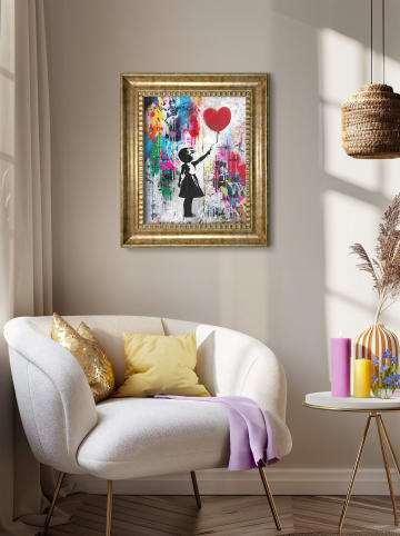 Orangewallz Gerahmter Kunstdruck "Balloon Girl Colourful"