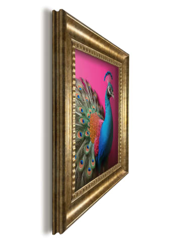 Orangewallz Gerahmter Kunstdruck "Pink Blue Bird"