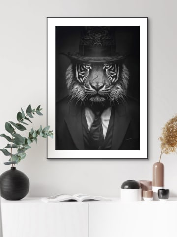 Orangewallz Druk artystyczny "Charming Tiger" w ramce