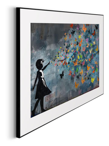 Orangewallz Gerahmter Kunstdruck "Balloon Girl Dark"