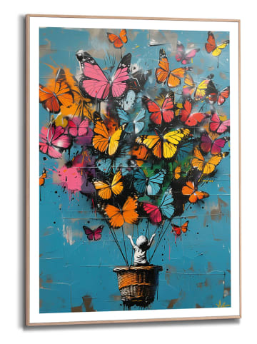 Orangewallz Ingelijste kunstdruk "Balloon Rising" - (B)50 x (H)70 cm