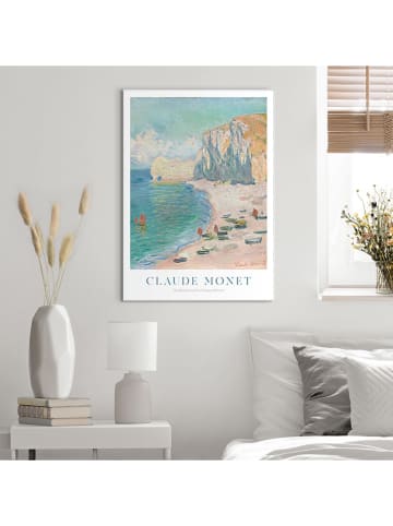 Orangewallz Druk artystyczny "Claude Monet - Etretat beach" w ramce