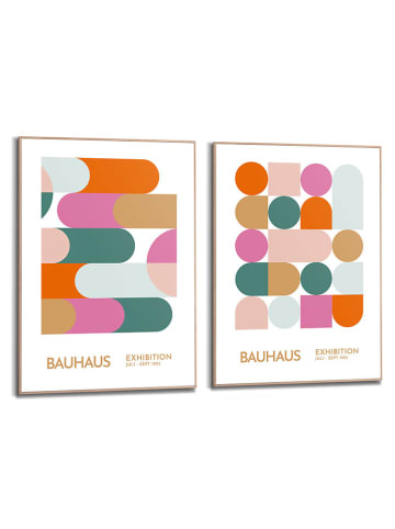 Orangewallz 2er-Set: Gerahmte Kunstdrucke "Bauhaus Set 1"