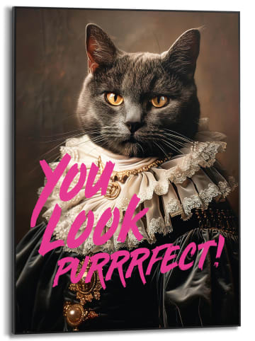 Orangewallz Ingelijste kunstdruk "You Look Purfect" - (B)50 x (H)70 cm