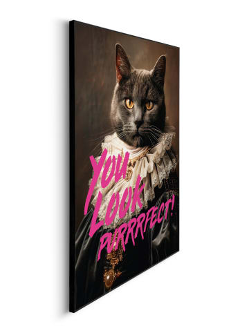 Orangewallz Druk artystyczny "You Look Purfect" w ramce