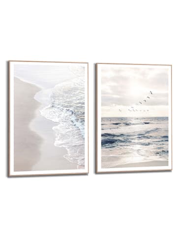 Orangewallz 2er-Set: Gerahmte Kunstdrucke "Blue Beach Set"