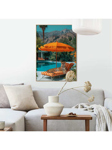 Orangewallz Gerahmter Kunstdruck "Palm Spring Leopard"
