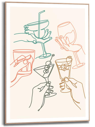 Orangewallz Gerahmter Kunstdruck "Cheers Glasses"