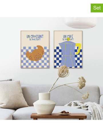 Orangewallz 2-delige set: ingelijste kunstdrukken "Parisian Duo"