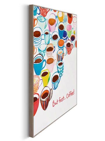 Orangewallz Ingelijste kunstdruk "Coffee First"