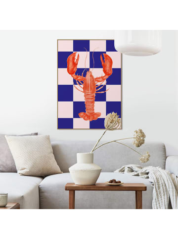 Orangewallz Druk artystyczny "Blue Checkers Lobster" w ramce