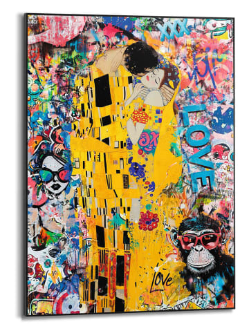Orangewallz Gerahmter Kunstdruck "Graffiti Kiss"