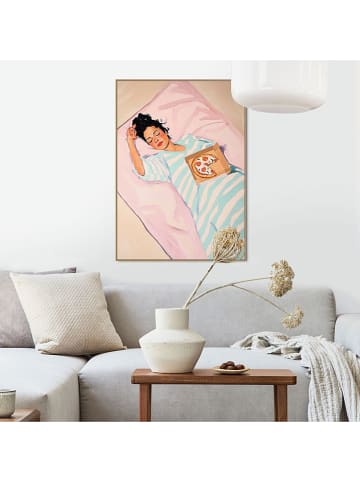 Orangewallz Gerahmter Kunstdruck "Pizza Sleep"