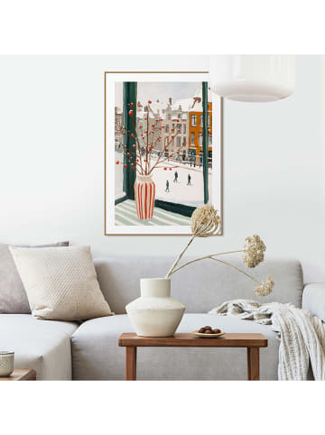 Orangewallz Ingelijste kunstdruk "Winter Window Vase"