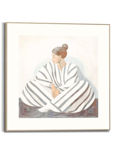 Orangewallz Gerahmter Kunstdruck "Striped Lady Sitting"