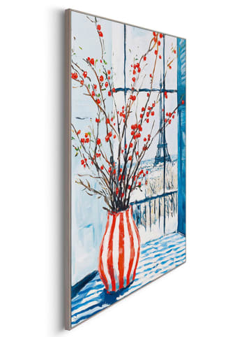 Orangewallz Ingelijste kunstdruk "Winter Vase Red Stripes"