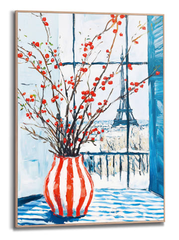 Orangewallz Ingelijste kunstdruk "Winter Vase Red Stripes"