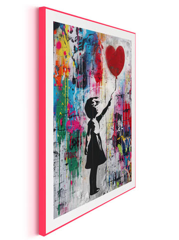 Orangewallz Druk artystyczny "Concrete Balloon Girl" w ramce