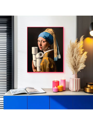 Orangewallz Druk artystyczny "Toilet Pearl Girl" w ramce